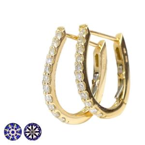 フープピアス 18k 大きめ フ ピアス ダイヤモンド レディース 18金 k18