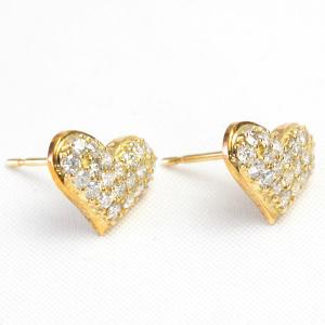 ピアス ダイヤモンド 一粒 18金 18k K18 ゴールド シャンパンブラウン