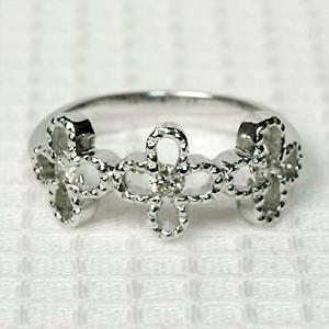 ダイヤモンド リング レディース 指輪 ダイヤ 18金 18k K18 ゴールド 0.15ct フラワーデザイン｜ecce