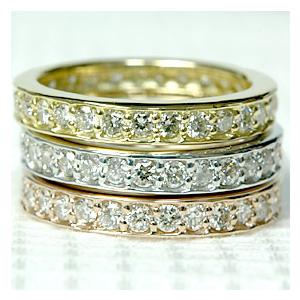 エタニティリング ガーネット レディース 指輪 リング 18金 18k K18