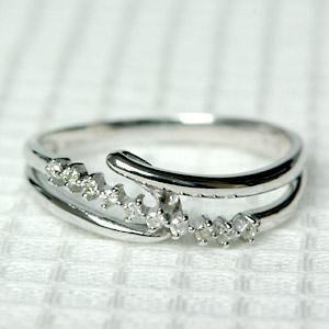 ダイヤモンド リング レディース ダイヤ 10金 10k K10 ホワイト