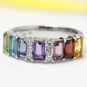 アミュレット リング マルチカラーストーンリング K18