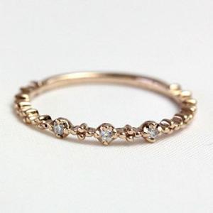 リング レディース 指輪 10金 10k K10 ゴールド ダイヤモンド ダイヤ 0.03ct カラ...