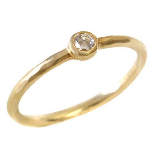 リング レディース 指輪 18金 18k K18 ゴールド ダイヤモンド ダイヤ ローズカット テク...