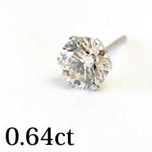 ピアス ダイヤモンド 一粒 18金 18k K18 ゴールド シャンパンブラウン