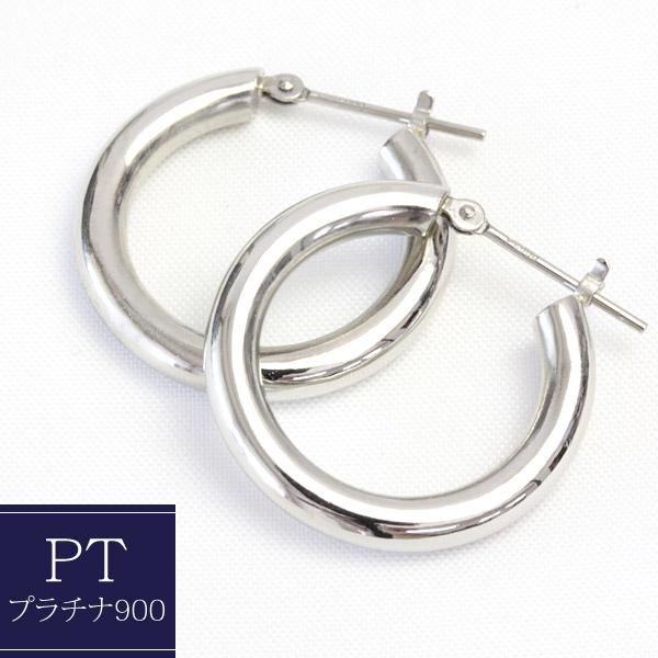 フープピアス ピアス レディース プラチナ 3.0mm×20mm pt900 パイプフープ プラチナ...