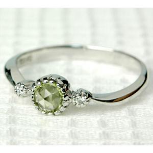 リング ペリドット × ダイヤモンド K18