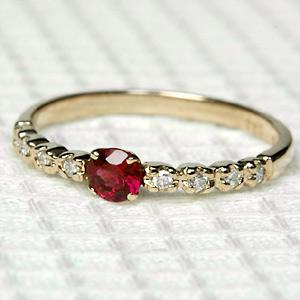 リング ルビー ダイヤモンド レディース 指輪 18金 18k K18 ゴールド