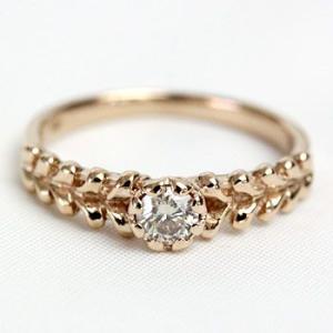 ダイヤモンド リング レディース 指輪 ダイヤ 18金 18k K18 ゴールド 0.2ct カラッ...