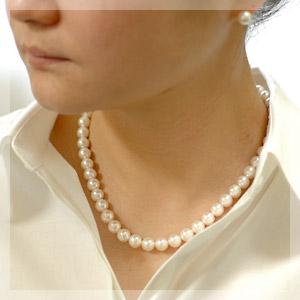 ネックレス 真珠 パール レディース アコヤ本真珠 花珠 8.0mm-8.5mm