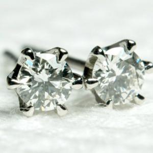 ピアス ダイヤモンド 一粒 18金 18k K18 ゴールド シャンパン