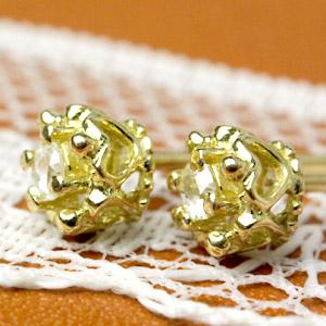ピアス ダイヤモンド 一粒 レディース 18金 18k K18 ゴールド ダイヤ ローズカットダイヤ...