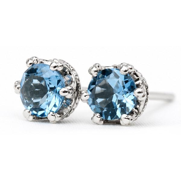 ピアス アクアマリン レデイース サンタマリアアフリカーナ 18金 18k K18 ゴールド クラウ...