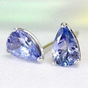 ピアス レディース タンザナイト 18金 18k K18 ゴールド ゾイサイト