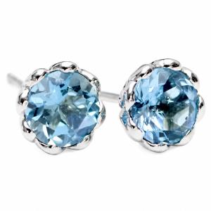 ピアス レデイース アクアマリン 18金 18k K18 ゴールド サンタマリア 