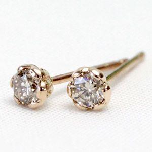 ピアス ダイヤモンド ダイヤ レディース 一粒 18金 18k K18 ゴールド ダイヤピアス シャ...