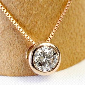 K18 YG WG PG 0.5ct 一粒 ダイヤモンド ネックレス 送料無料 ゴールド