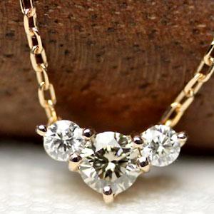 ダイヤモンド ダイヤ ネックレス レディース 18金 18k K18 0.15ct カラット シャンパンブラウンダイヤ glace-グレース