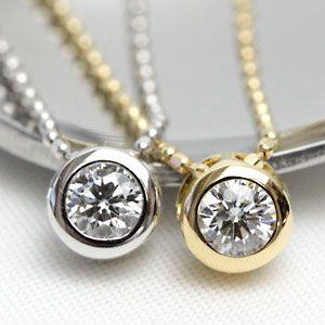 ダイヤモンド ネックレス 一粒 レディース ダイヤネックレス 18金 18k