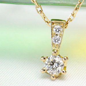 ダイヤモンド ペンダントトップ レディース 18金 18k K18 ゴールド ミルククラウン 0.1...