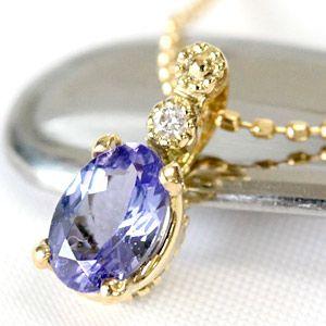 ペンダントトップ レディース タンザナイト ゾイサイト 18金 18k K18 4.0mm×6.0m...