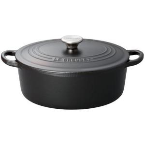 ル・クルーゼ(LE CREUSET) ココット オーバル IH対応 両手鍋 25cm 2102-25(マットブラック)｜eccurrent