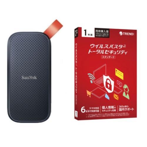 SDSSDE30-1T00-J27 ポータブルSSD 1TB + ウイルスバスター トータルセキュリ...