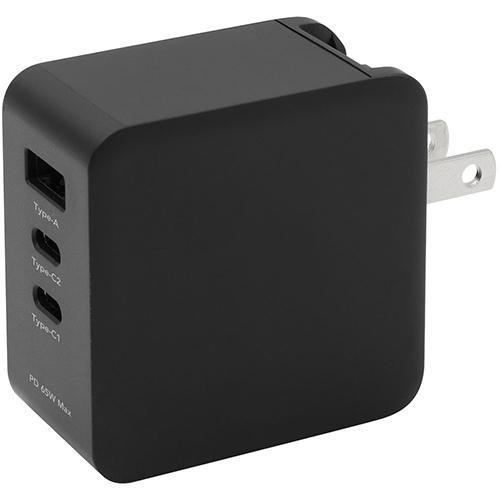 GREEN HOUSE(グリーンハウス) GH-JD3GA-BK ブラック 3ポートAC充電器 65...