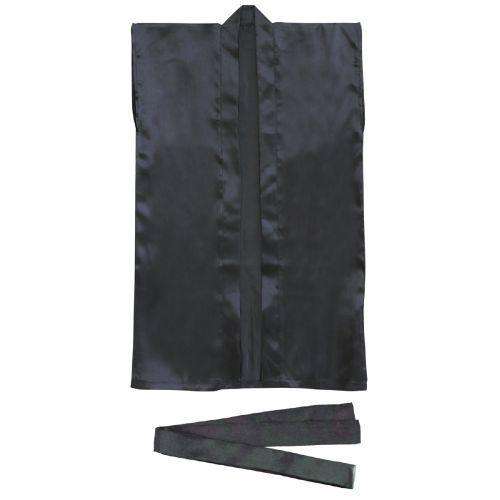 アーテック サテンロングハッピ 黒 S ハチマキ付 1146