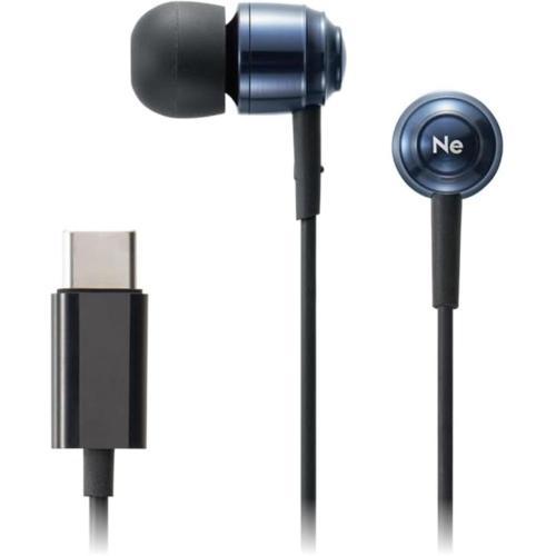 ラディウス(radius) HP-Q10CB ブルー 有線イヤホン USB-C 高剛性アルミニウム採...