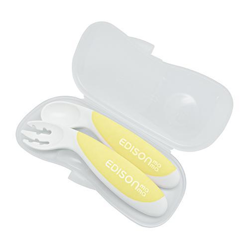 エジソン KJ280195 レモンシャーベット 9ヶ月ごろ〜 フォーク&amp;スプーンBaby 右手用 ケ...