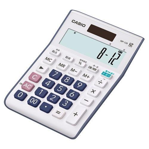 CASIO(カシオ) MP-12R ホワイト 余り計算電卓 12桁