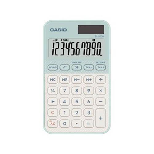 CASIO(カシオ) SL-300D-LG-N ライトグリーン 電卓 手帳サイズ 10桁 税計算 ル...