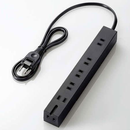 エレコム(ELECOM) T-KF01-2610BK ブラック 雷/回転機能タップ 延長コード 2ピ...