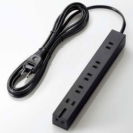 エレコム(ELECOM) T-KF01-2630BK ブラック 雷/回転機能タップ 延長コード 2ピ...