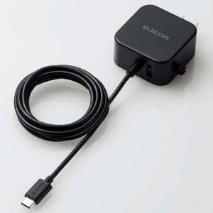 エレコム(ELECOM) MPA-ACC22BK ブラック AC充電器 2.4A/Cケーブル一体型＋...
