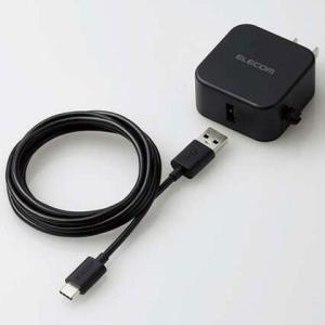 エレコム ELECOM MPA-ACC23BK(ブラック) AC充電器(2.4A/Cケーブル一体型＋...