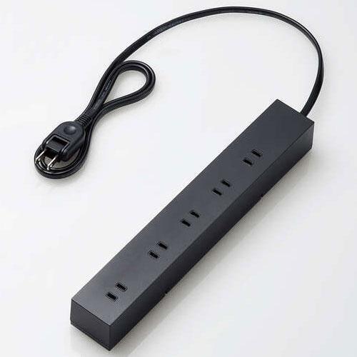 エレコム(ELECOM) T-KF04-21010BK ブラック 回転脚付上面5口+側面5口タップ ...