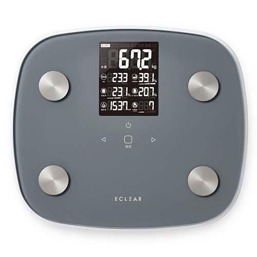 エレコム(ELECOM) HCS-FS05GY グレー 体組成計 体重計 大画面 ヘルスメーター 1...