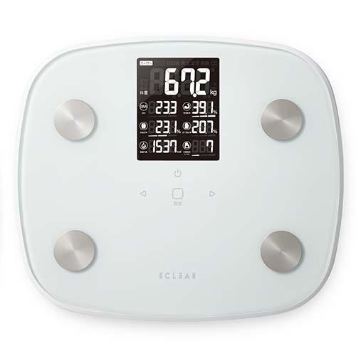 エレコム(ELECOM) HCS-FS05WH ホワイト 体組成計 体重計 大画面 ヘルスメーター ...
