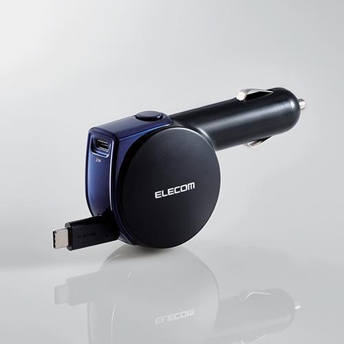 エレコム(ELECOM) MPA-CCCPD02-BK ブラック シガーソケット カーチャージャー ...