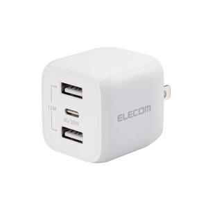 エレコム(ELECOM) MPA-ACCP4032WH(ホワイト) USB Type-C 充電器 PD 対応 出力 32W タイプC×1 USB A×2｜eccurrent