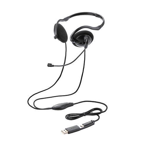 エレコム(ELECOM) HS-NB11SCBK ブラック 指向性マイク モバイルヘッドセット ネッ...