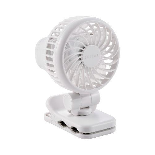 エレコム(ELECOM) FAN-U253WH ホワイト 小型 扇風機 2way 卓上/クリップ U...