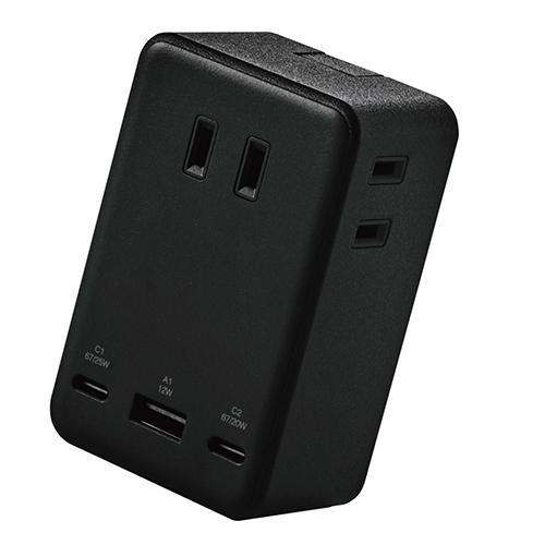 エレコム(ELECOM) T-U09-3AC2BK ブラック 電源タップ コンセント×3 USB T...