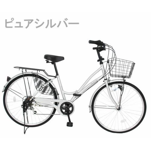 シティサイクル ママチャリ シマノ製6段変速 折りたたみ可 26インチ 21テクノロジー(21Tec...