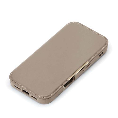PGA PG-24CGF02BE ベージュ iPhone16Plus用 ガラスフリップケース