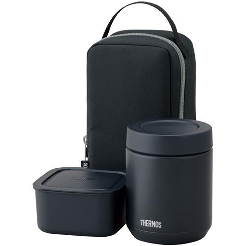 サーモス(THERMOS) JEE-801-BK ブラック 真空断熱スープランチセット 400ml