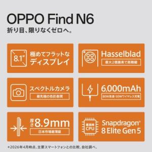 OPPO(オッポ) OPPO Find N6 ...の詳細画像3