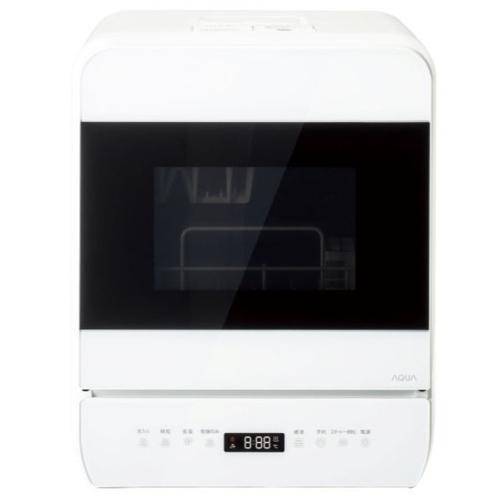 アクア(AQUA) ADW-M28B-W ホワイト 食器洗い乾燥機 タンク式/分岐水栓式 スリムタイ...